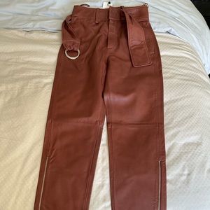 Mango real leather pants